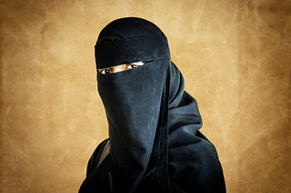 A burqa-clad Muslim woman.&nbsp;