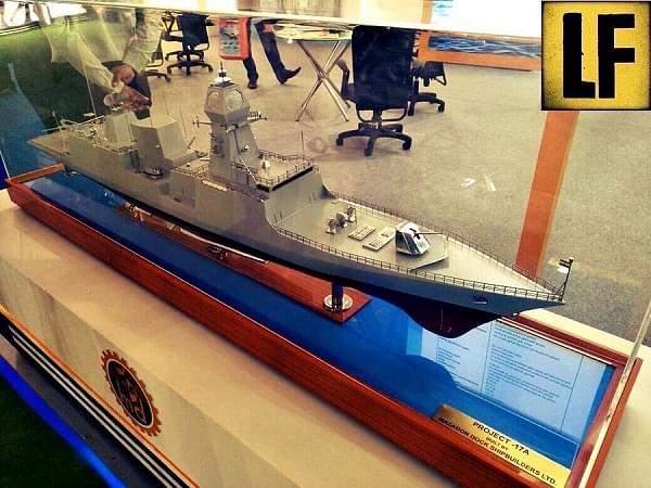 Scale model of Nilgiri stealth frigate (@livefist/Twitter)