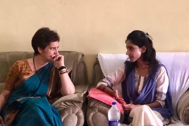 Aditi Singh (R) with Priyanka Vadra. (via TwitteR)