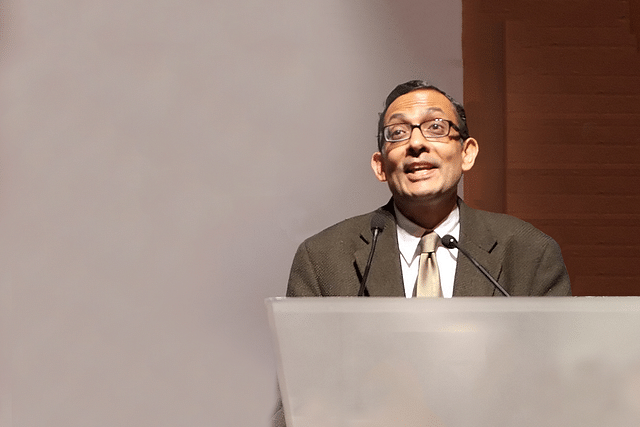 Nobel laureate Abhijit Banerjee speaking at an event.