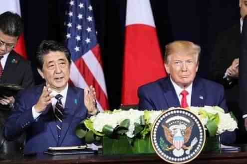 Japanese PM Shinzo Abe with US President Donald Trump (@JPN_PMO/Twitter)