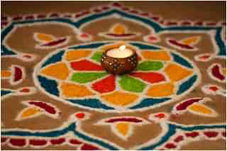 Representative Image. (A Diwali lamp and rangoli (flickr.com))