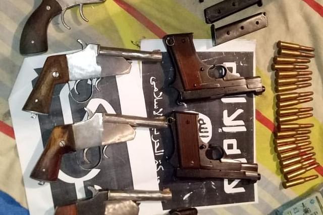Country-made firearms ‘Desi Katta’ seized with ISIS props. (via Twitter)&nbsp;