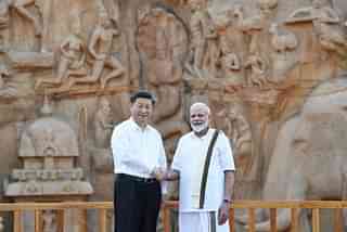 Modi with Xi in Mamallapuram.