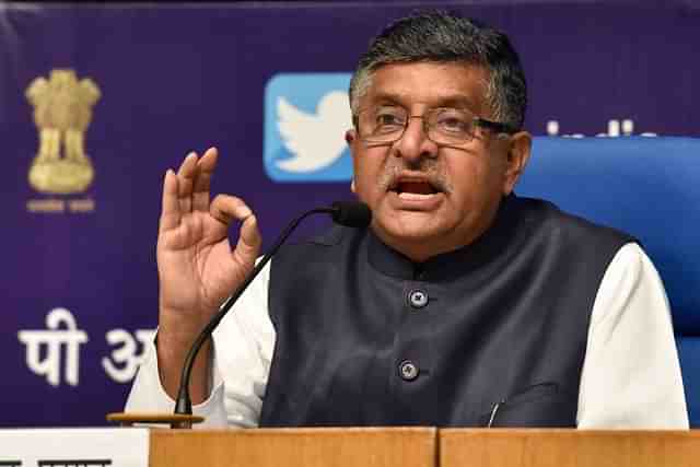 Union Electronics and IT Minister Ravi Shankar Prasad (Sanjeev Verma/Hindustan Times via GettyImages)&nbsp;