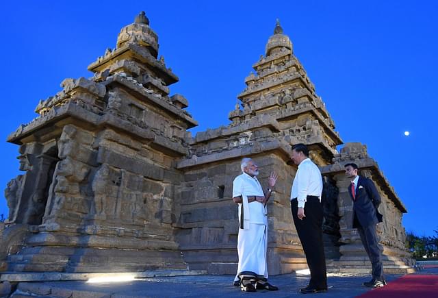 Modi with Xi in Mamallapuram.