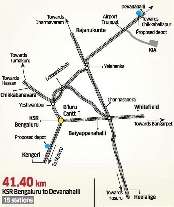 Bengaluru’s proposed suburban network (Pic Via Deccan Herald)