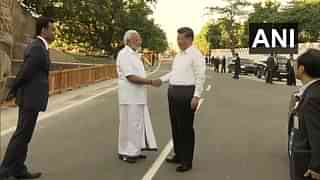 Prime Minister Narendra Modi with Chinese President Xi Jinping. (@ANI/Twitter)