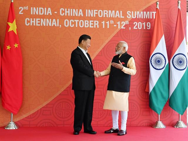 PM Modi with Xi Jinping. (via Twitter)