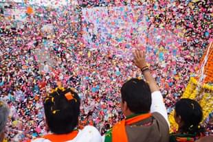 Devendra Fadnavis at a public meeting 