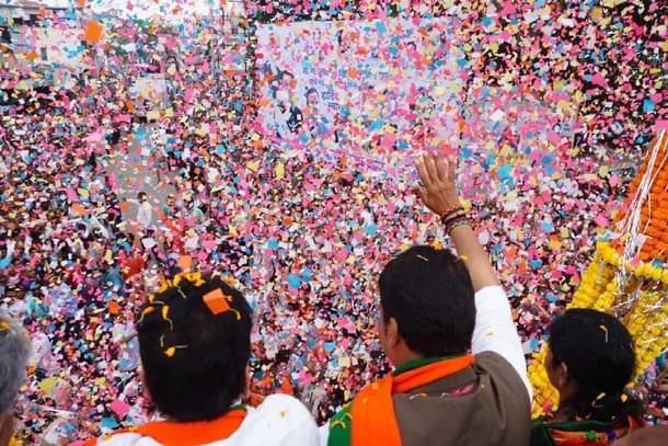 Devendra Fadnavis at a public meeting 