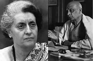 Indira Gandhi (Left) and Sardar Patel (Right)