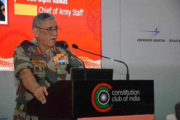 Genera Bipin Rawat speaks at the meet. (via Twitter)