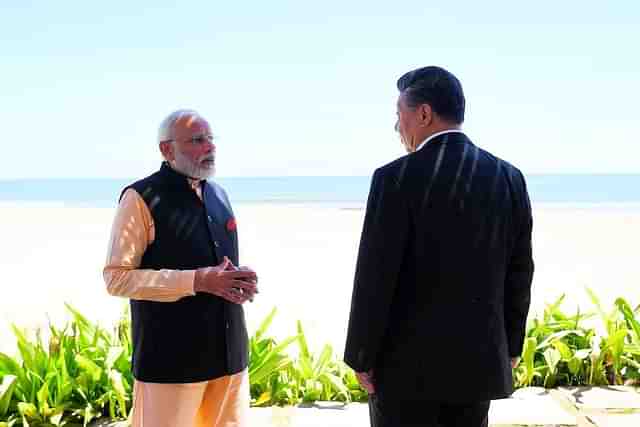 Prime Minister Narendra Modi with China’s President Xi Jinping in Chennai. (@NarendraModi/Twitter)