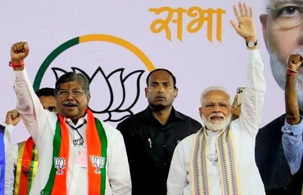 Maharashtra BJP President Chandrakant Patil with Prime Minister Modi (Chandrakant Patil/Twitter)