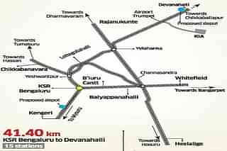 Bengaluru’s proposed suburban network (Pic Via Deccan Herald)