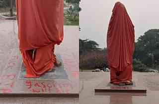 The statue of Vivekananda in JNU. (Pic via Twitter)