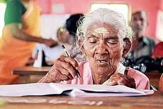 A 96-year-old woman taking an exam (Picture Credits- Facebook)