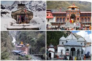 (Clockwise from top-left): Kedarnath, Badrinath, Gangotri and Yamunotri. 