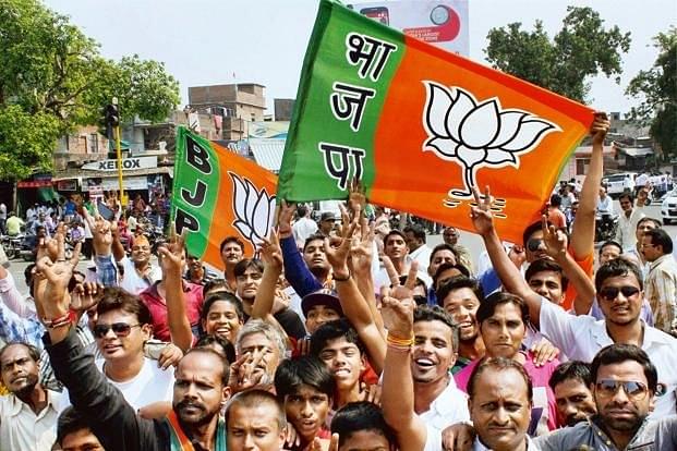 BJP supporters at a rally. (GettyImages)