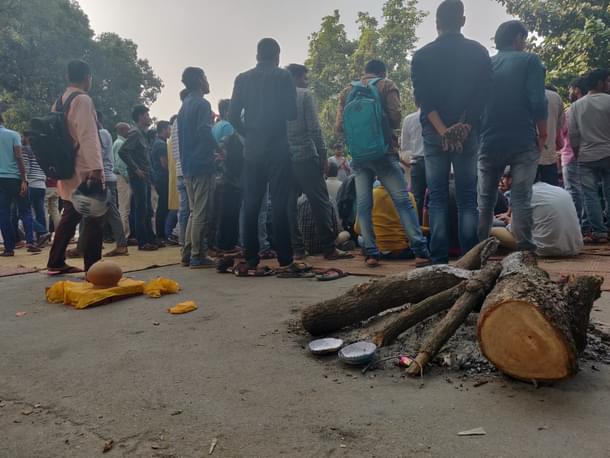 Dharna outside V-C office on November 21