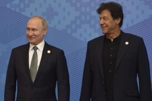 Vladimir Putin and Imran Khan at the SCO summit. (via Twitter)