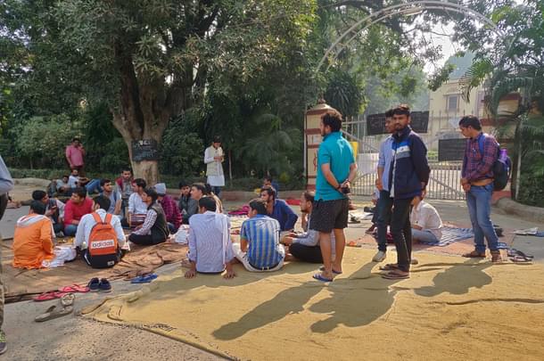 Dharna outside V-C office on November 21