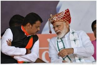 Devendra Fadnavis with Prime Minister Narendra Modi at an election rally in Maharashtra. (BJP4Maharashtra/Twitter)