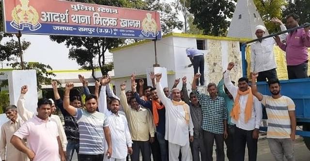 Farmers’ protest in Rampur last month.