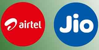 Logos of Airtel and Jio