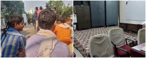 Students sporting ‘shikha’(left); view of a classroom