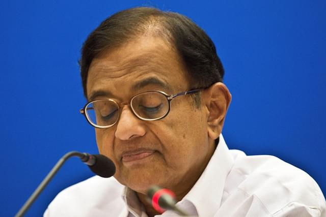 P Chidambaram at a press conference. (Prakash Singh/Getty Images)