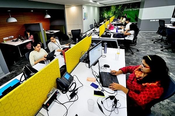 Women employees working at an office in Gurgaon. (Priyanka Parashar/Mint via Getty Images)
