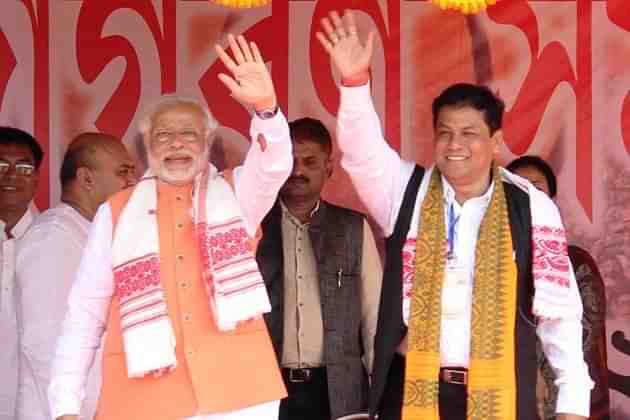 

PM Modi with Assam CM Sarbananda Sonowal/ Picture from narendramodi.in