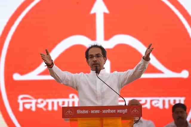 Uddhav Thackeray at a Shiv Sena event.