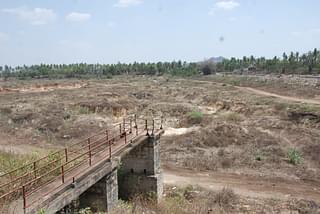 A view of a catchment area in Hassan district. With no water, people find it difficult to grow crops.&nbsp;