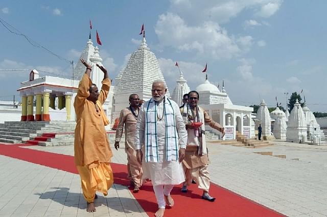 Prime Minister Narendra Modi at the Narmada temple in Amarkantak, Madhya Pradesh, May 2017 (PMO)