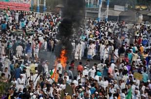 People taking part in an anti-CAB protest. 