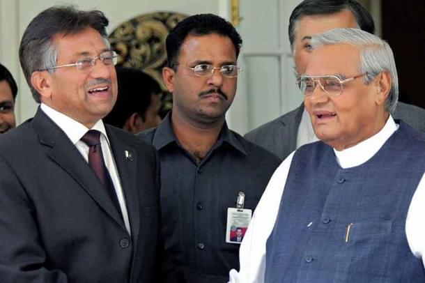 General Pervez Musharraf with Atal Behari Vajpayee at the Agra Summit, July 2001.