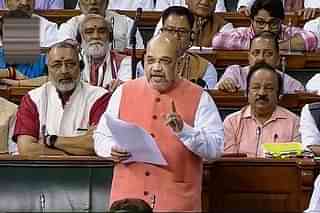Home Minister Amit Shah taking part in the CAB debate in Parliament.
