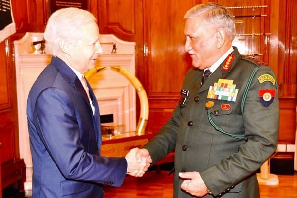 US Envoy Kenneth Juster with General Bipin Rawat (Pic Via Twitter)