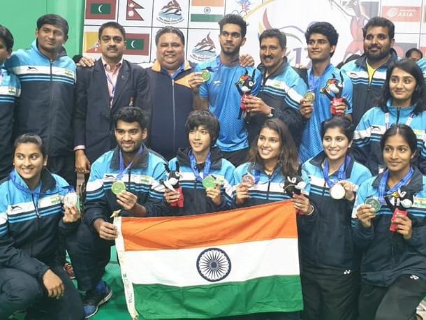 Indian athletes at the 13th South Asian Games (Twitter/@akashvanisports)