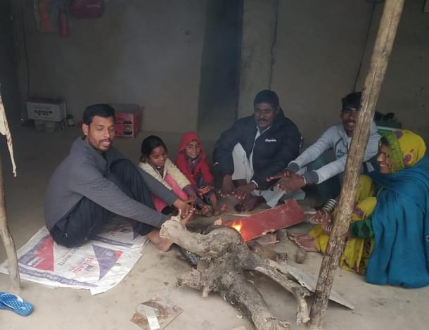 The refugees at the Adarsh Nagar camp in Delhi on a regular winter morning.