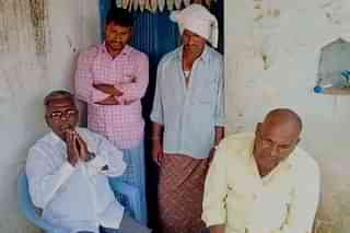 The person on extreme right is Teku Gopi, husband of the victim. The person on the chair is village sarpanch