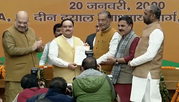 Newly elected BJP president J P Nadda (Picture via Twitter)