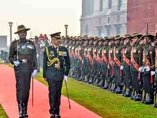 New Indian Army Chief General M M Naravane receiving guard of honour