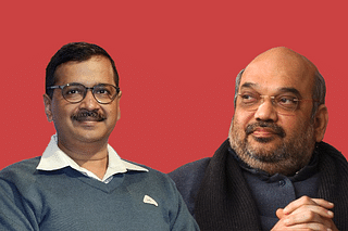 Delhi Chief Minister Arvind Kejriwal (left) and Home Minister of India Amit Shah.&nbsp;