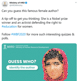 Tweet glorifying Malala Yousafzai