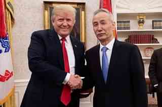 Trump with Chinese Vice Premier Liu He (Pic Via Twitter)