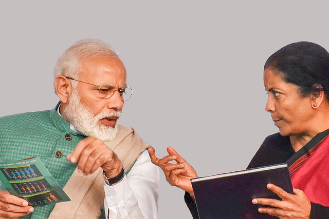 Prime Minister Narendra Modi with Finance Minister Nirmala Sitharaman.